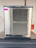 SCOTSMAN MODULAR ICE MACHINE HEAD WITH MATCHING ICE STORAGE BIN IN STAINLESS STEEL CONSTRUCTION. UNIT FEATURES FRONT VENTILATION PANELS AND INTEGRATED CONTROL DISPLAY WITH ICE BIN BELOW. NUGGETS - 3