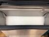 SCOTSMAN MODULAR ICE MACHINE HEAD WITH MATCHING ICE STORAGE BIN IN STAINLESS STEEL CONSTRUCTION. UNIT FEATURES FRONT VENTILATION PANELS AND INTEGRATED CONTROL DISPLAY WITH ICE BIN BELOW. NUGGETS - 4