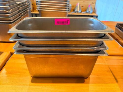 (4) 1/3 SIZE STAINLESS INSERTS.