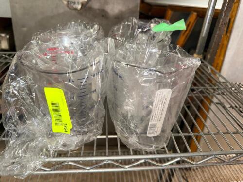 (4) SMALL PLASTIC 2 CUP PITCHERS