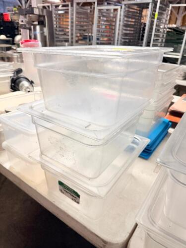 (3) 3 GALLON PLASTIC CONTAINERS W/ LIDS