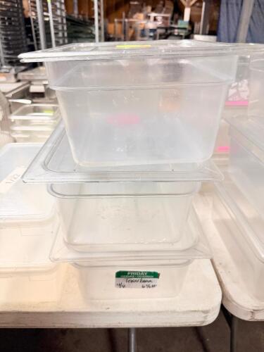 (3) 3 GALLON PLASTIC CONTAINERS W/ LIDS
