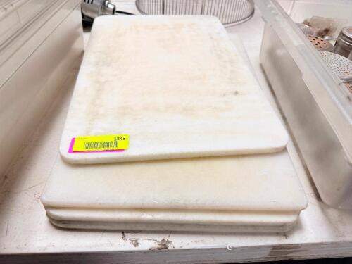 (3) WHITE PLASTIC CUTTING BOARDS.