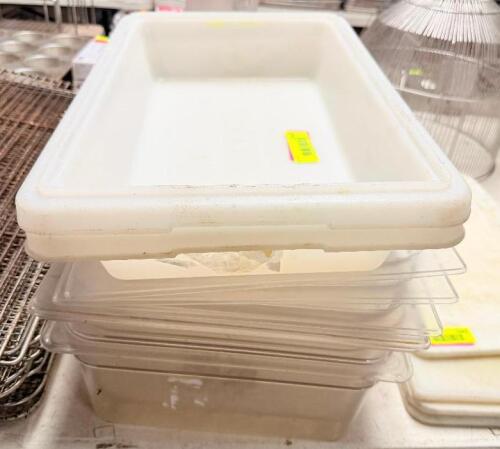 (3) 3 GALLON PLASTIC CONTAINERS W/ LIDS