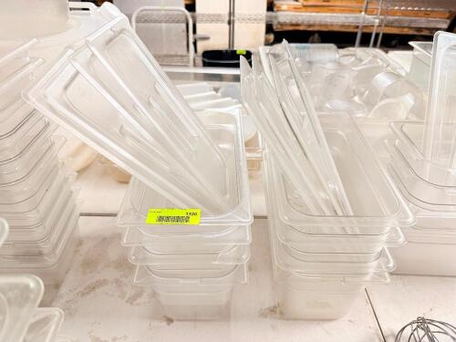 (6) 1/3 PLASTIC INSERTS W/ LIDS