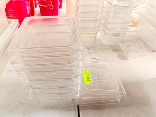 (6) 1/6 PLASTIC INSERTS W/ LIDS