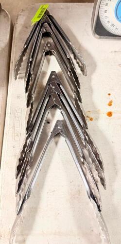 (6) STAINLESS TONGS