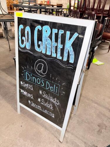 DRY ERASE SANDWICH BOARD SIDEWALK SIGN.