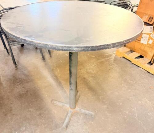 (3) ASSORTED PUB TABLES W/ COMPOSITE TOPS.