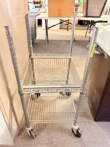 12" X 12" TWO TIER SMALL WIRE CART / SHELF