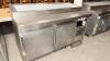 KAIRAK TWO DOOR OPEN TOP REFRIGERATED PIZZA PREP TABLE.