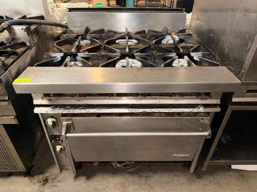 JADE RANGE SIX BURNER GAS RANGE W/ LOWER OVEN.