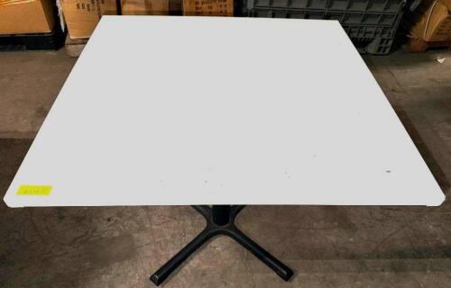 (2) 36" X 36" TABLE W/ WHITE COVERING.