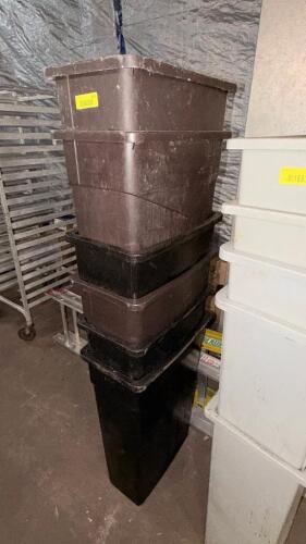 (5) 20 GALLON BAR SIDE TRASH CANS