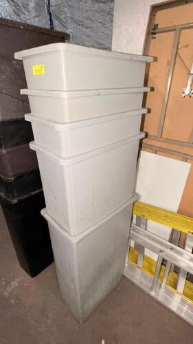 (5) 20 GALLON BAR SIDE TRASH CANS