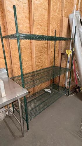 60" X 24" THREE TIER COATED WIRE SHELF.