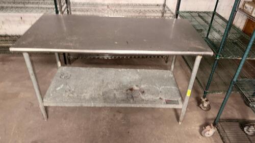 60" X 30" STAINLESS TABLE.