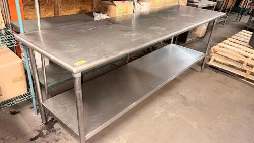 8' X 30" STAINLESS TABLE.