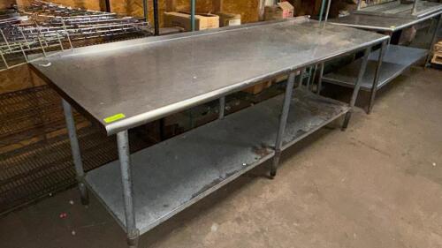 8' X 30" STAINLESS TABLE W/ 1" BACK SPLASH
