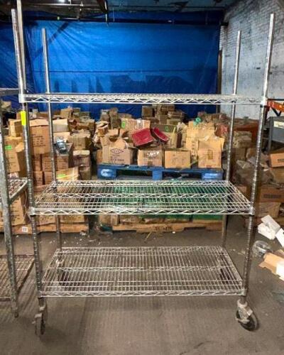 48" X 18" THREE TIER WIRE SHELF ( ON CASTERS )
