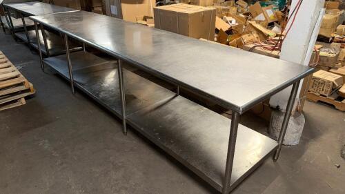 13' X 30" STAINLESS TABLE W/ UNDER SHELF.