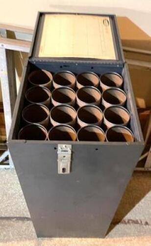 METAL BLUEPRINT FILE TUBE STORAGE BOX