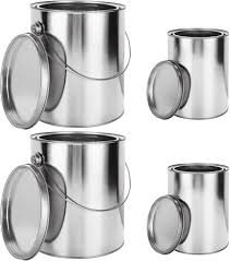(4) EMPTY PAINT CANS WITH LID