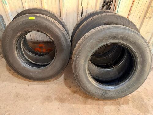 (5) ASSORTED USED TRUCK TIRES.