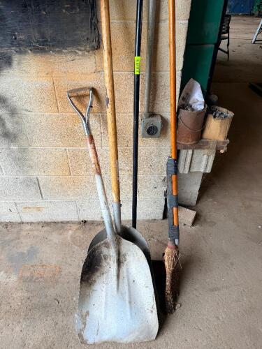 (4) ASSORTED LONG HANDLE TOOLS