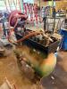 AIR COMPRESSOR TANK WITH MOUNTED TOOL RACK, ASSORTED IMPACT SOCKETS, PNEUMATIC IMPACT WRENCH, AND AIR HOSE. - 5