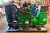 CK POWER INDUSTRIAL DIESEL GENERATOR SET MOUNTED ON SKID FRAME WITH CONTROL PANEL, ANALOG GAUGES, RADIATOR COOLING SYSTEM, EXPOSED ENGINE WITH TURBOCHARGER, EXHAUST STACK, AND WIRING HARNESS, INCLUDES BREAKER PANEL AND FUEL/WATER SEPARATOR, USED CONDITION - 3