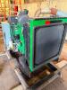 CK POWER INDUSTRIAL DIESEL GENERATOR SET MOUNTED ON SKID FRAME WITH CONTROL PANEL, ANALOG GAUGES, RADIATOR COOLING SYSTEM, EXPOSED ENGINE WITH TURBOCHARGER, EXHAUST STACK, AND WIRING HARNESS, INCLUDES BREAKER PANEL AND FUEL/WATER SEPARATOR, USED CONDITION - 8