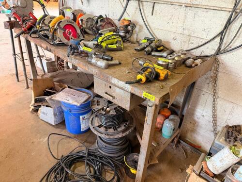 8' WOODEN WORK TABLE.