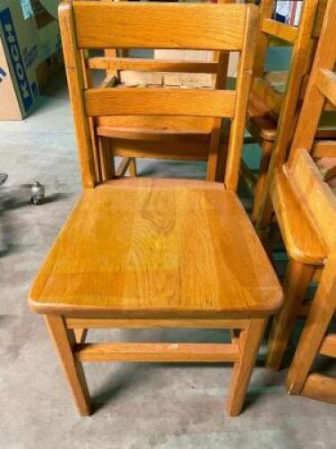 (7) LADDER BACK WOODEN CHAIRS