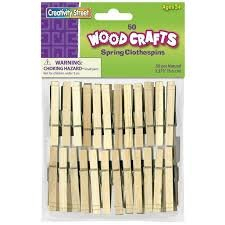 (8) BAGS OF (50) WOODEN CLOTHES PINS