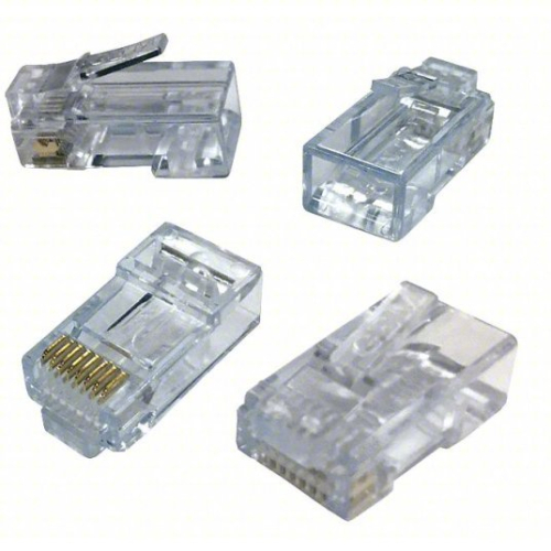 (3) BOXES OF (100) PASS THRU MODULAR PLUG CONNECTORS