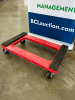 (2) RED PLASTIC HEAVY DUTY FOUR WAY DOLLYS. - 4