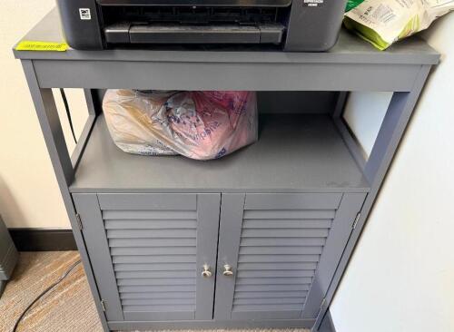 24" TWO DOOR CABINET / PRINTER STAND. ( GREY )