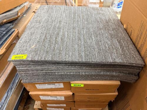 (1) CASES OF 24" X 24" GREY OFFICE CARPET SQUARES.