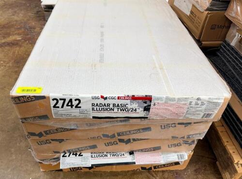 (4) PACKS OF ACOUSTICAL CEILING PANELS, WHITE TEXTURED PANELS