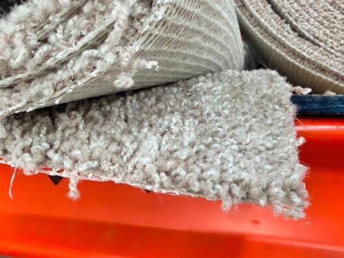 (5) PARTIAL 12' ROLLS OF LIGHT BEIGE CARPETING