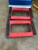 (2) RED PLASTIC HEAVY DUTY FOUR WAY DOLLYS. - 3