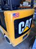 CATERPILLAR FORKLIFT WITH SOLID TIRES, OVERHEAD GUARD, SIDE BATTERY COMPARTMENT, MULTI-STAGE MAST, FORK ATTACHMENT WITH SIDE PLATE, OPERATOR SEAT WITH CONTROLS, DASH DISPLAY, HOUR METER 3468.6 HOURS - 4