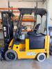 CATERPILLAR FORKLIFT WITH SOLID TIRES, OVERHEAD GUARD, SIDE BATTERY COMPARTMENT, MULTI-STAGE MAST, FORK ATTACHMENT WITH SIDE PLATE, OPERATOR SEAT WITH CONTROLS, DASH DISPLAY, HOUR METER 3468.6 HOURS - 6