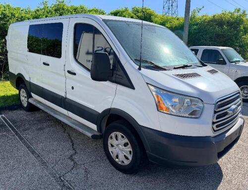 FORD CARGO VAN WITH STANDARD ROOF, SLIDING SIDE DOOR, REAR CARGO DOORS, STEEL WHEELS, STEP BARS, CLOTH INTERIOR, POWER WINDOWS/MIRRORS, DASH DISPLAY, ODOMETER 112,501 MILES