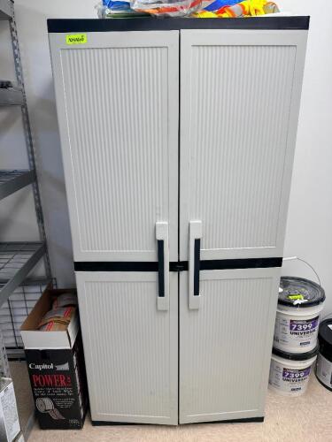 36" TWO DOOR PLASTIC STORAGE CABINET.