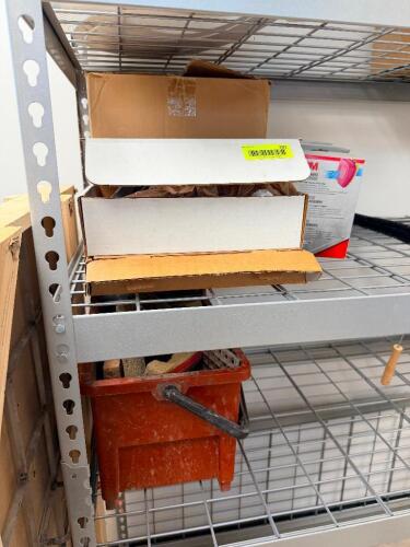 CONTENTS OF METAL RACKING - ASSORTMENT OF HARDWARE, SUPPLIES,