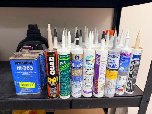 (1) LOT OF ASSORTED PARTIAL CAULKS AND SEALERS.