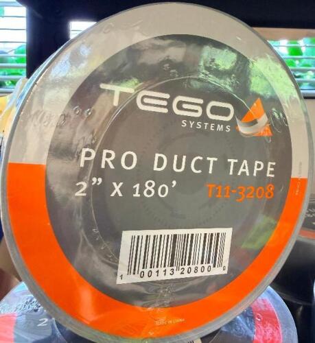(12) ROLLS OF TEGO 2" X 180" DUCT TAP
