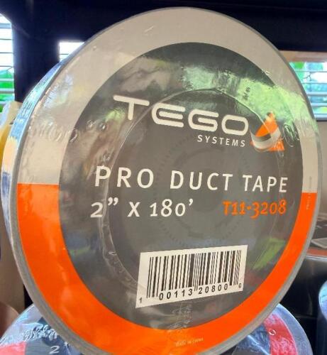 (12) ROLLS OF TEGO 2" X 180" DUCT TAP